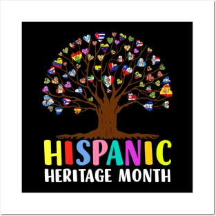 National Hispanic Heritage Month Hand Flag Tree Roots Latino Posters and Art